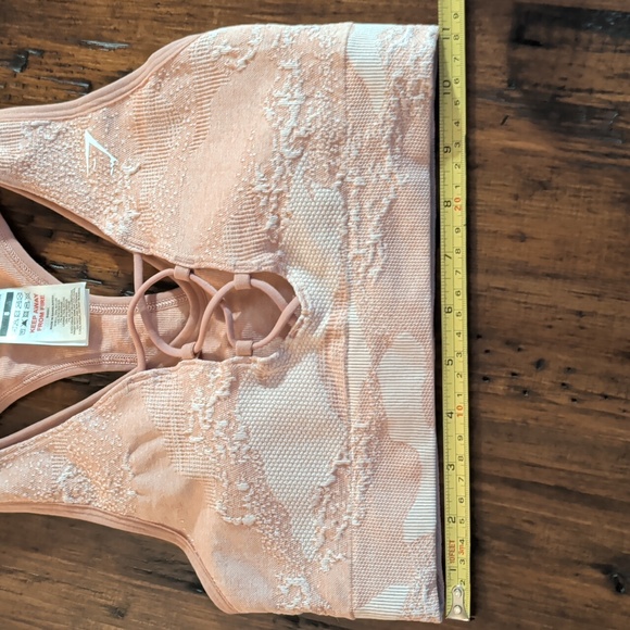 Gymshark Pink Camo Lace-Up Racerback Sports Bra Size S - Picture 6 of 8